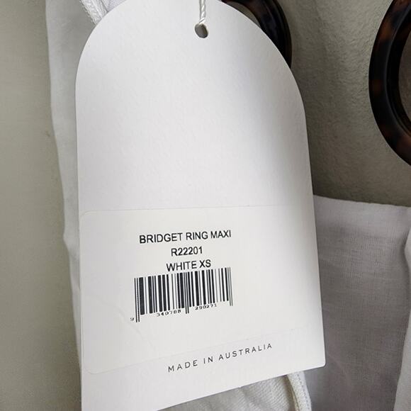 NEW Rumer The Label Bridget Ring Maxi Elegant White Linen Cutout Dress - Picture 11 of 15